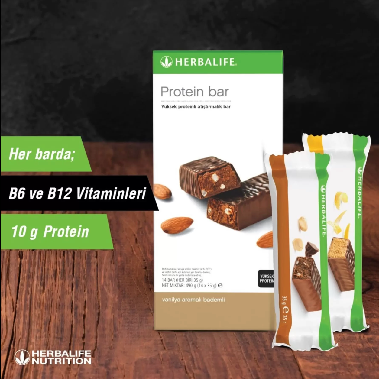 Herbalife Protein Bar Vanilya Aromalı Bademli 14 Adet