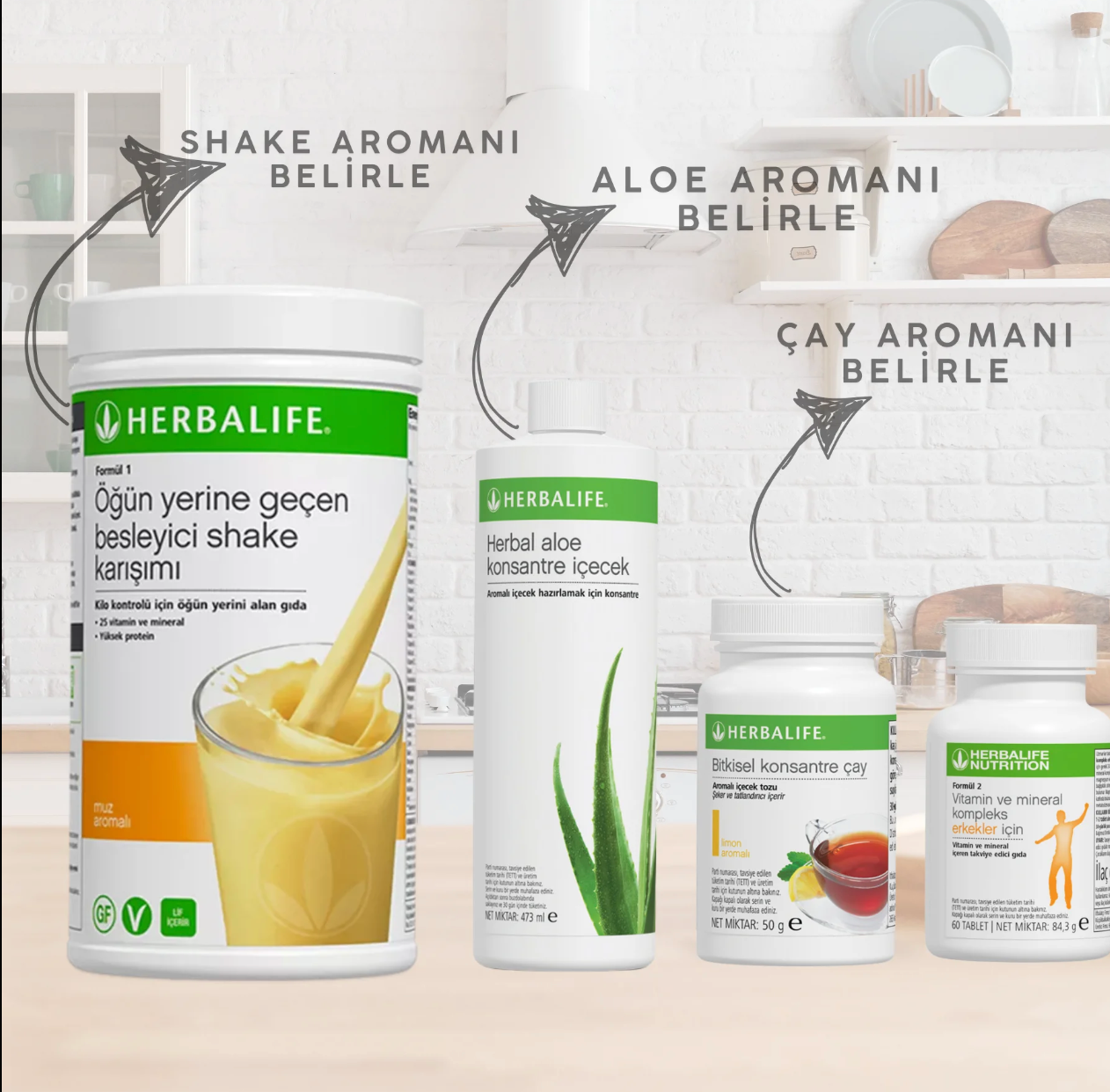 Herbalife Erkek Aşağı Kilo Kontrol Seti 2 Vitamin Destekli Set