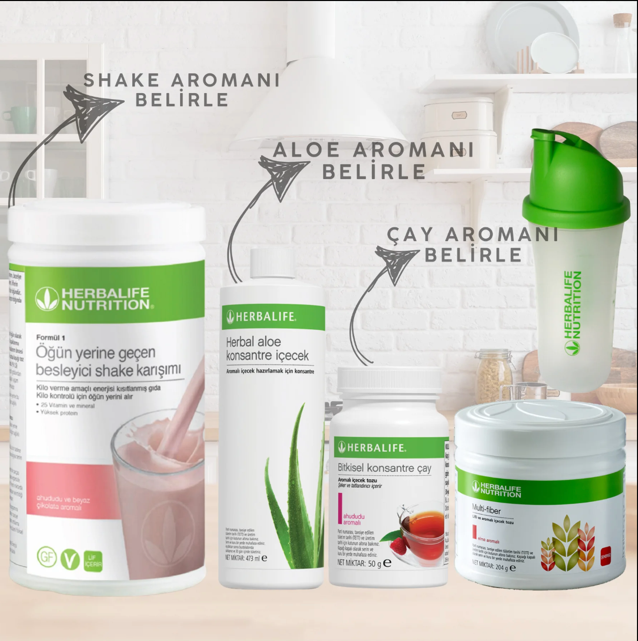 Herbalife Aşağı Kilo Kontrol Seti ile Detoks Takviyeli